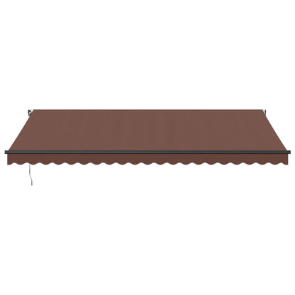 Tenda da Sole Retrattile Manuale con LED Marrone 500x350 cm
