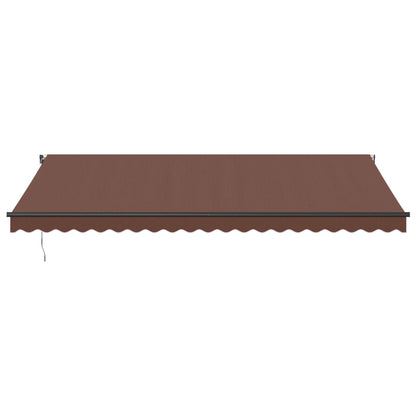 Tenda da Sole Retrattile Automatica con LED Marrone 500x350 cm