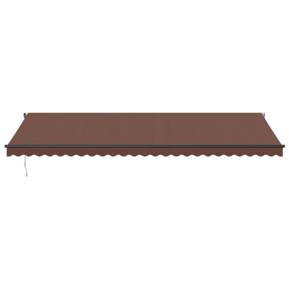 Tenda da Sole Retrattile Automatica con LED Marrone 600x350 cm