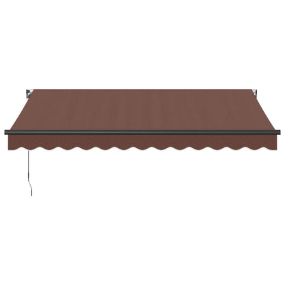 Tenda Retrattile Manuale con LED 350x250 cm Marrone