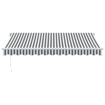 Tenda da Sole Retrattile Manuale con LED Antracite e Bianco