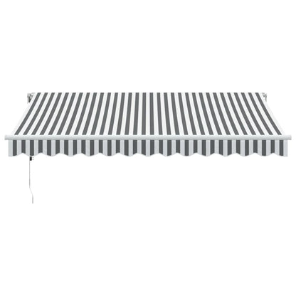 Tenda Retrattile Automatica LED Antracite e Bianco 350x250 cm