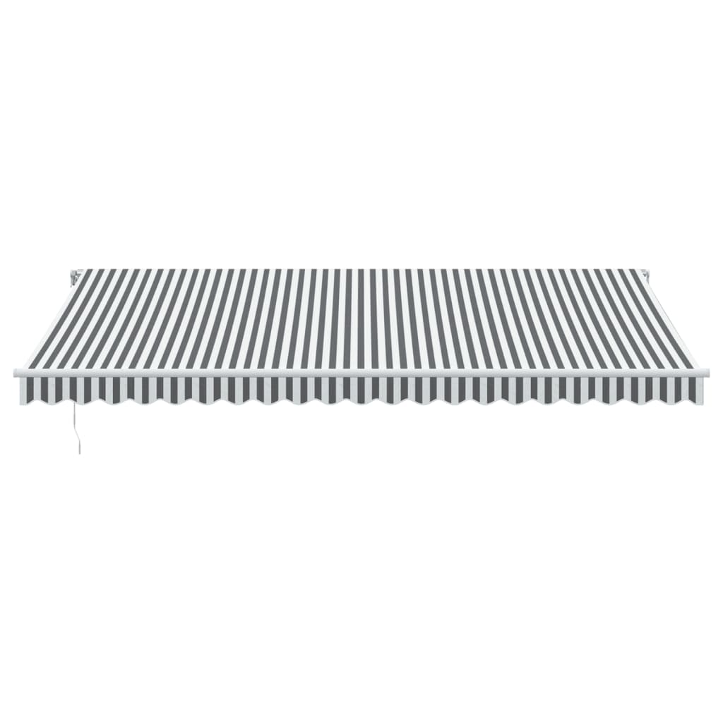 Tenda Retrattile Manuale con LED Antracite/ Bianco 500x300 cm