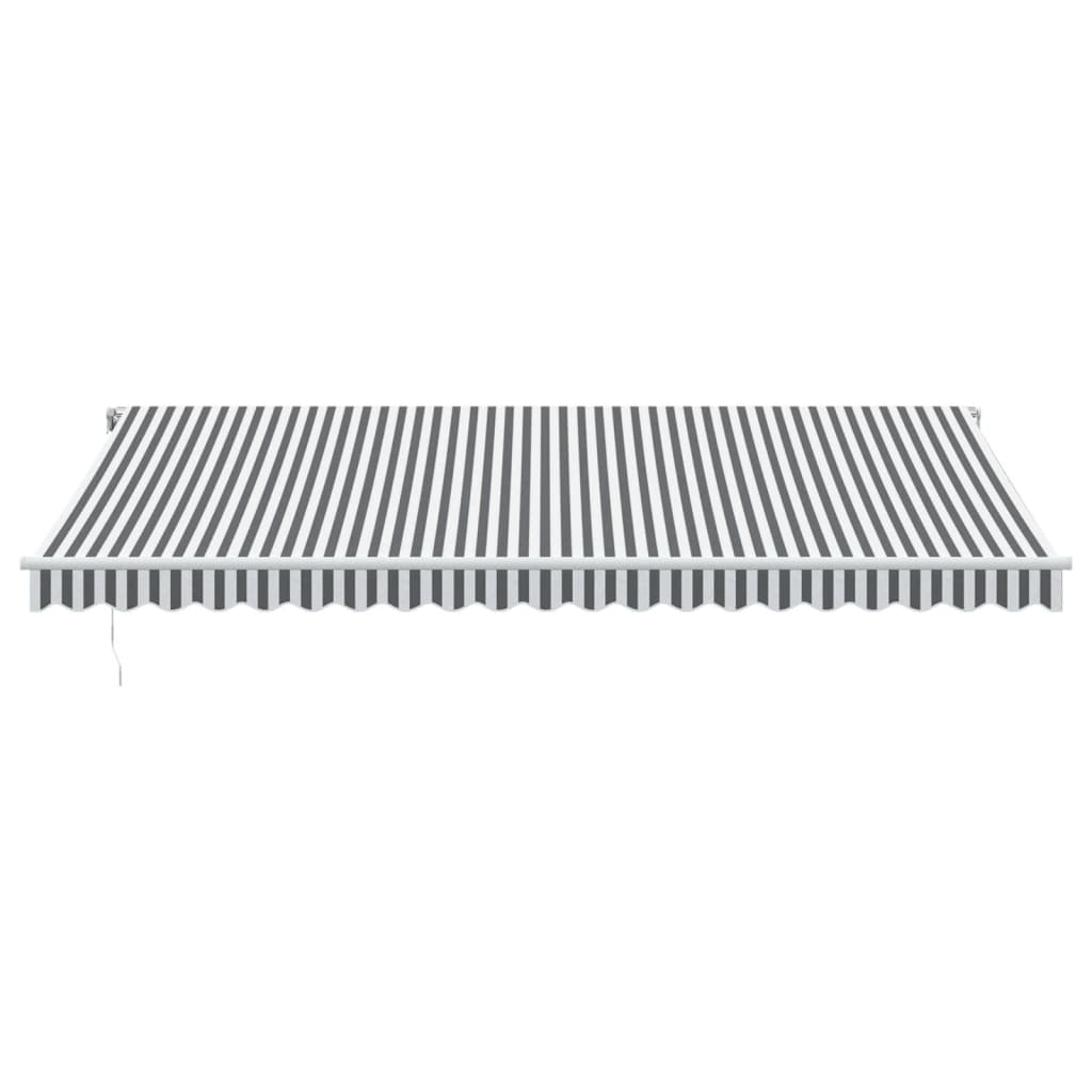 Tenda Retrattile Automatica LED Antracite e Bianco 500x300 cm