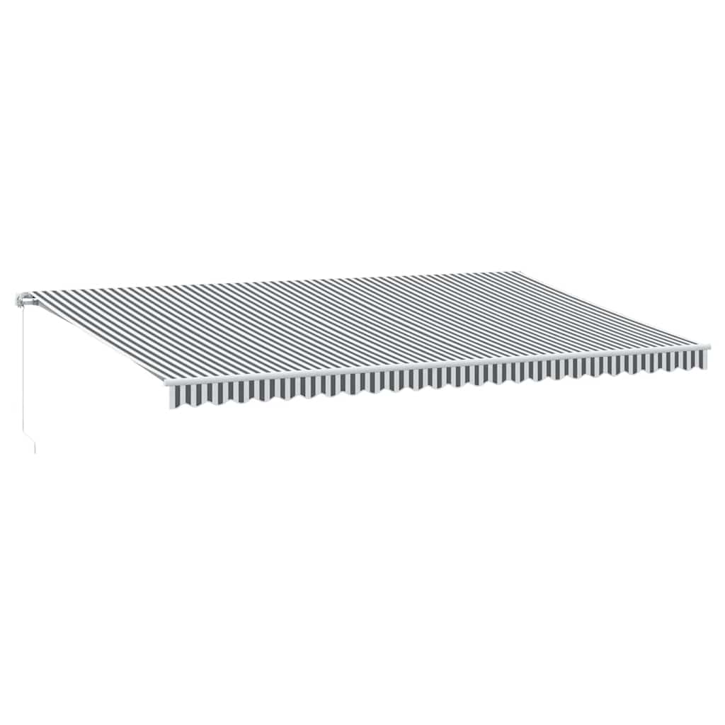 Tenda Retrattile Manuale con LED Antracite e Bianco 600x300 cm