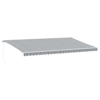 Tenda Retrattile Manuale con LED Antracite e Bianco 600x300 cm