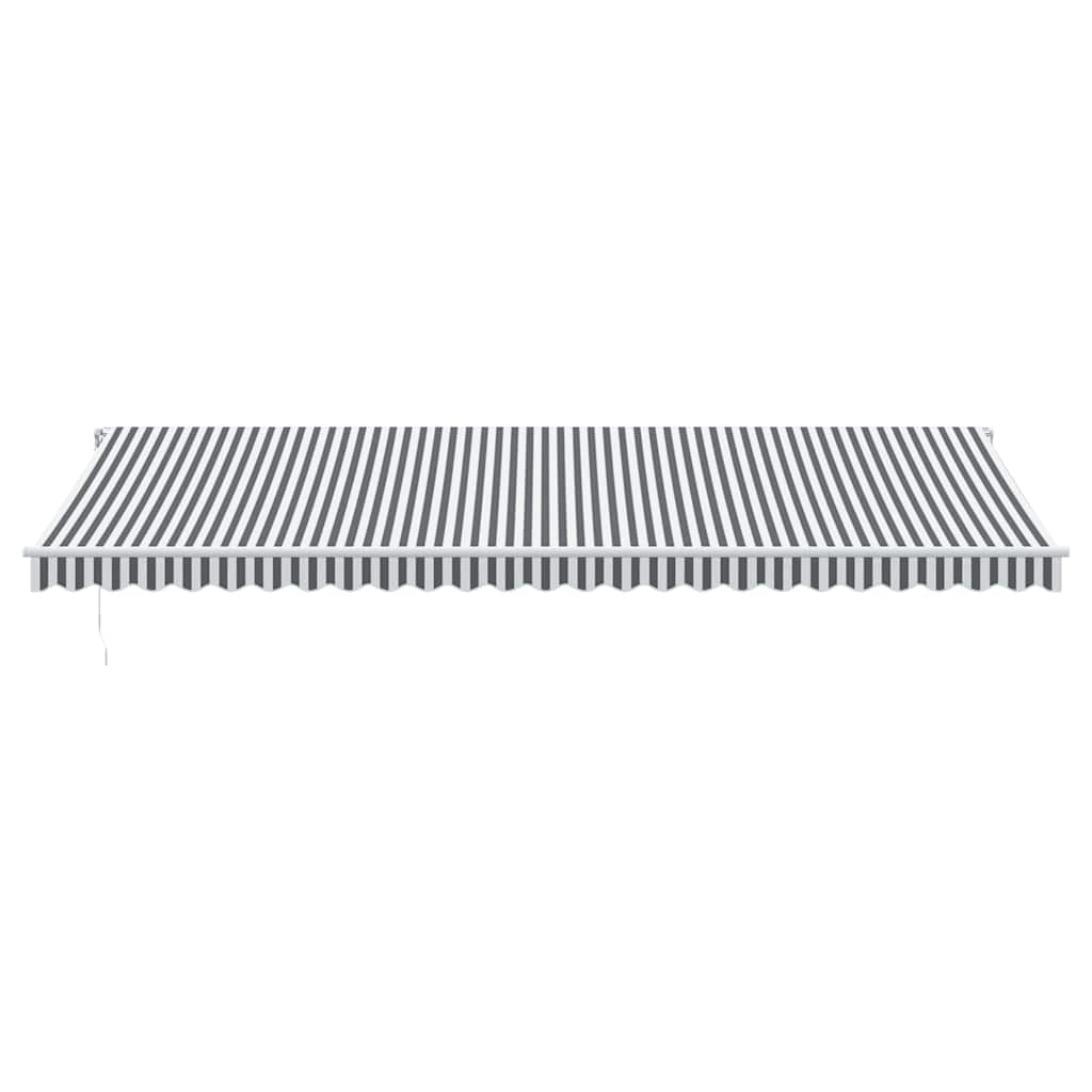 Tenda Retrattile Manuale con LED Antracite e Bianco 600x300 cm