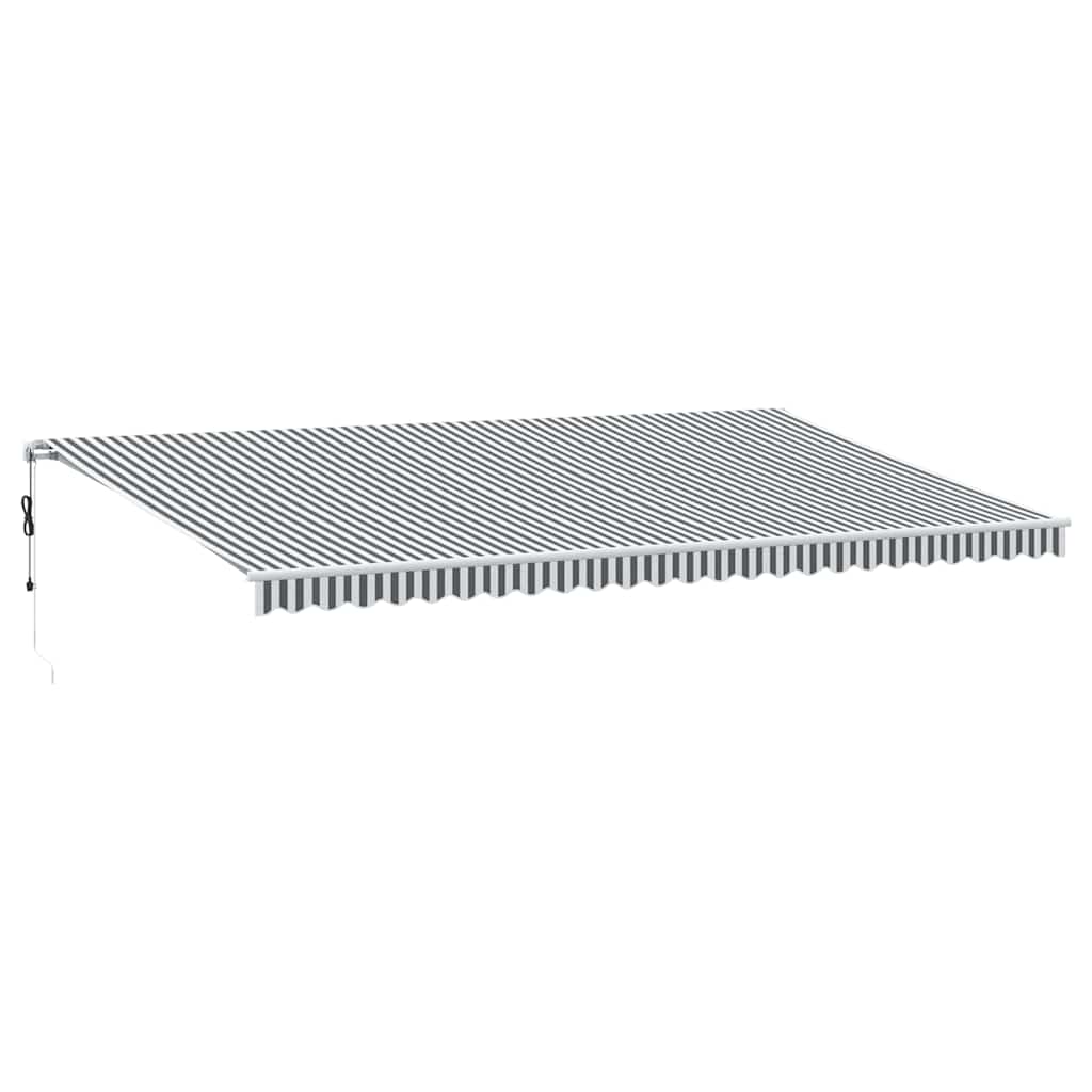 Tenda Retrattile Automatica LED Antracite e Bianco 600x300 cm