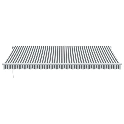 Tenda da Sole Retrattile Manuale Antracite e Bianco 500x350 cm