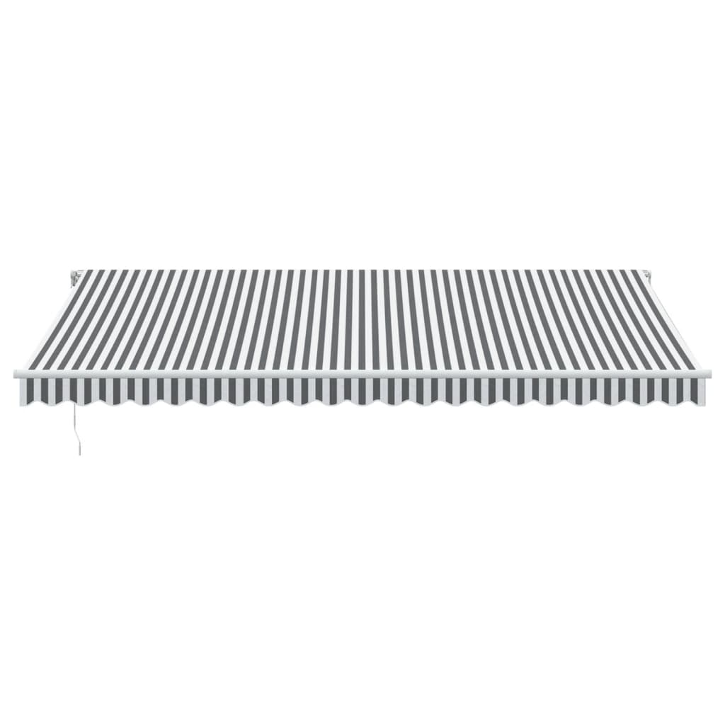 Tenda Retrattile Manuale con LED Antracite e Bianco 500x350 cm