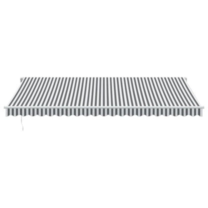 Tenda Retrattile Manuale con LED Antracite e Bianco 500x350 cm