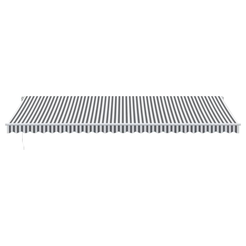 Tenda da Sole Retrattile Manuale Antracite e Bianco 600x350 cm