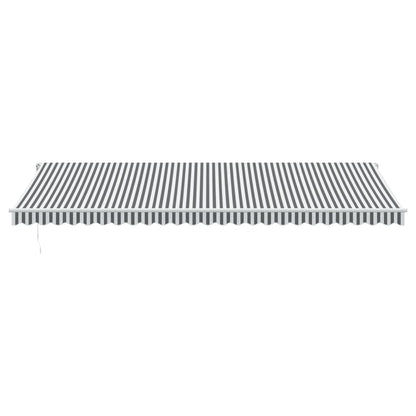 Tenda Retrattile Manuale con LED Antracite e Bianco 600x350 cm