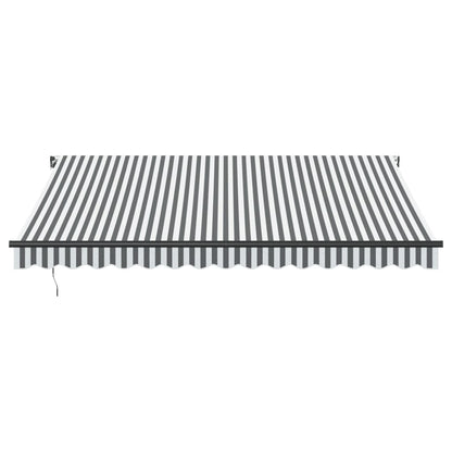 Tenda da Sole Retrattile Manuale Antracite e Bianco 400x350 cm
