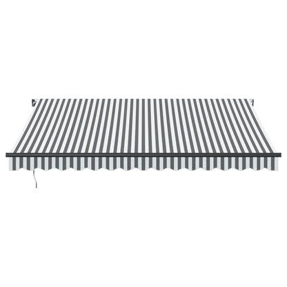 Tenda Retrattile Manuale con LED Antracite e Bianco 400x350 cm