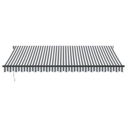 Tenda da Sole Retrattile Manuale Antracite e Bianco 450x350 cm