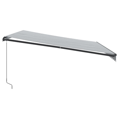 Tenda da Sole Retrattile Manuale Antracite e Bianco 450x350 cm