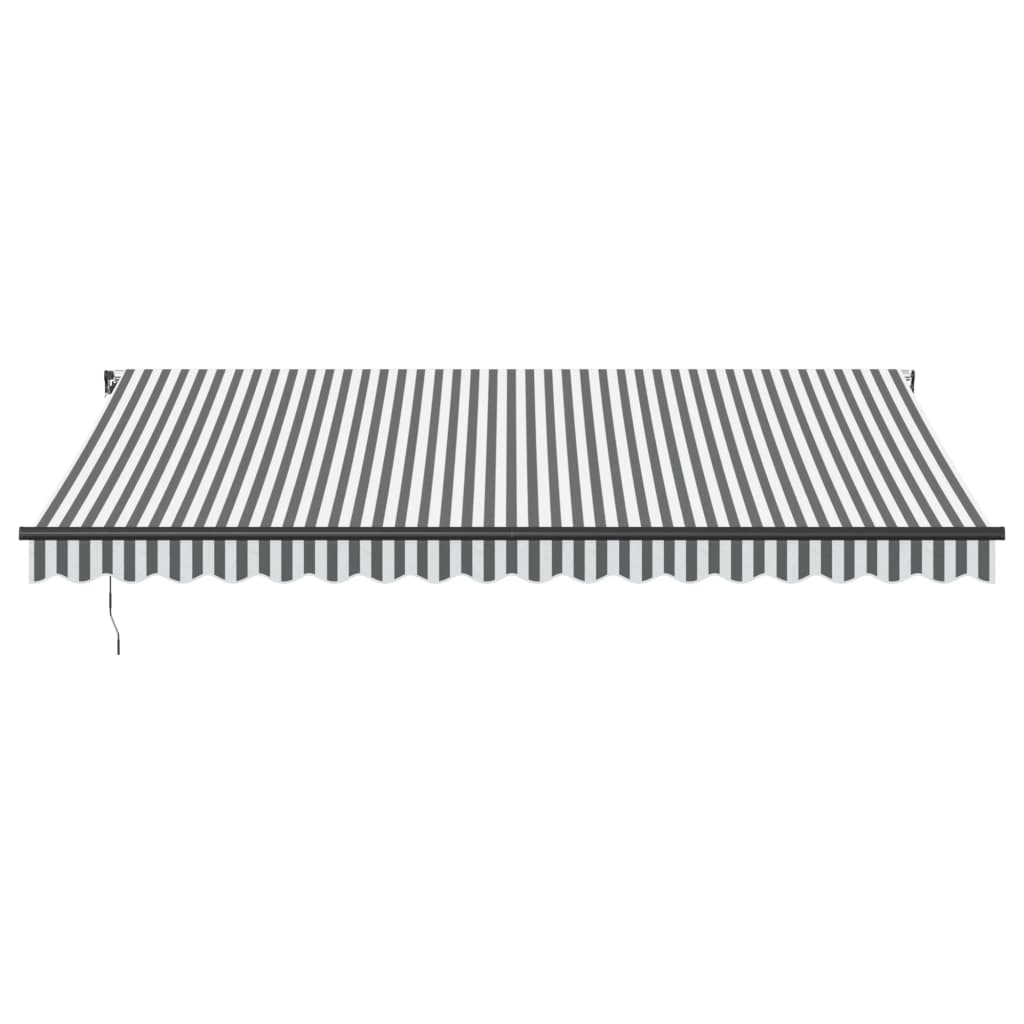 Tenda Retrattile Manuale con LED Antracite e Bianco 450x350 cm