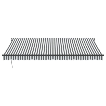 Tenda Retrattile Manuale con LED Antracite e Bianco 450x350 cm