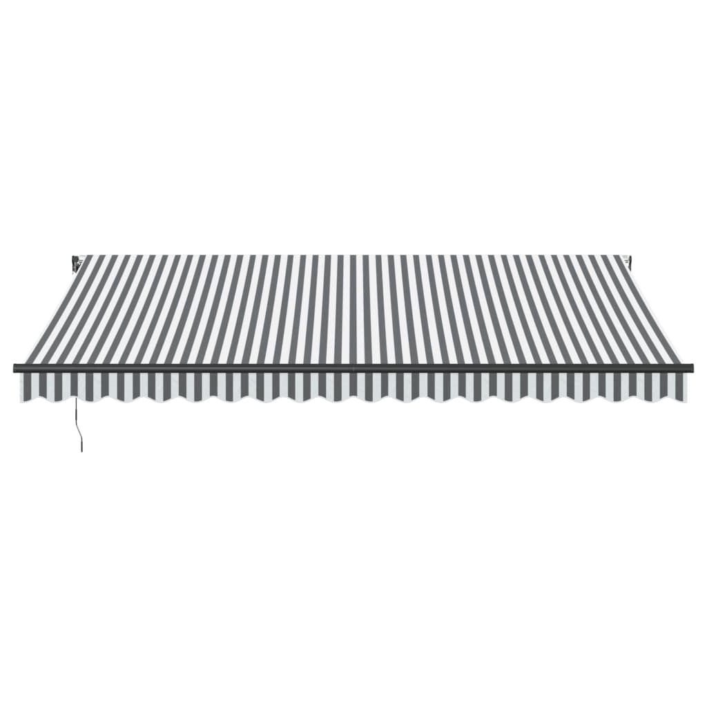 Tenda Retrattile Automatica LED Antracite e Bianco 450x350 cm