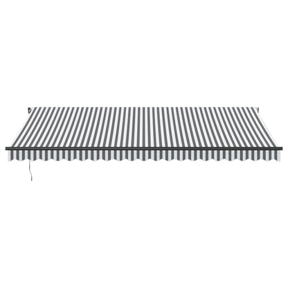 Tenda da Sole Retrattile Manuale Antracite e Bianco 500x350 cm