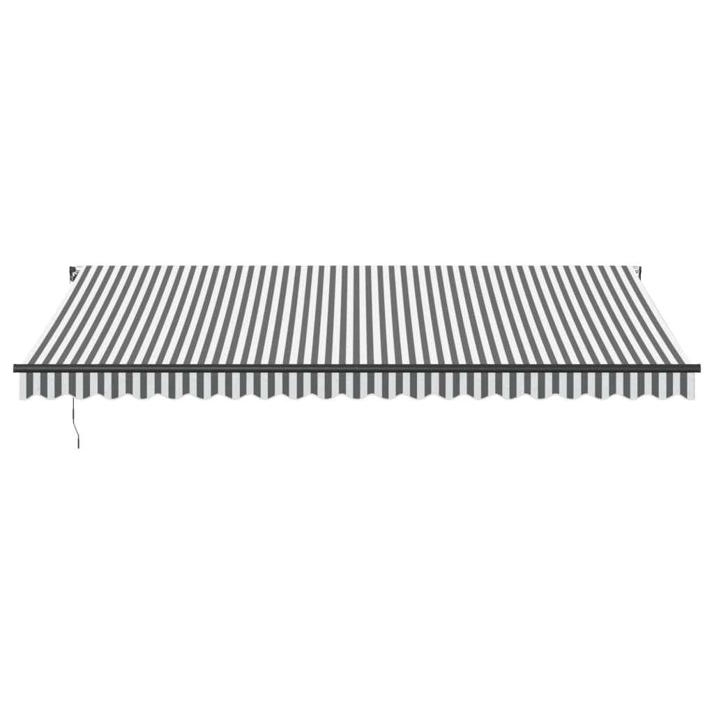 Tenda Retrattile Manuale con LED Antracite e Bianco 500x350 cm