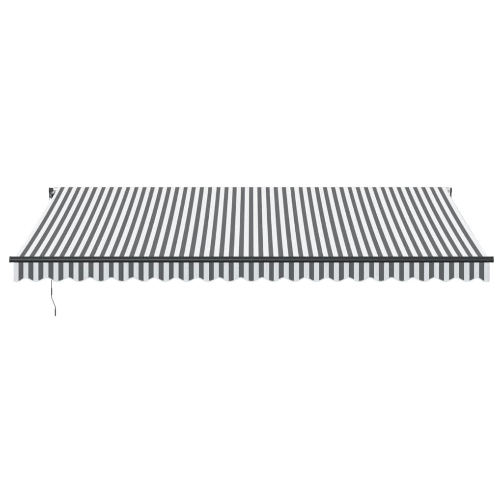 Tenda Retrattile Automatica LED Antracite e Bianco 500x350 cm