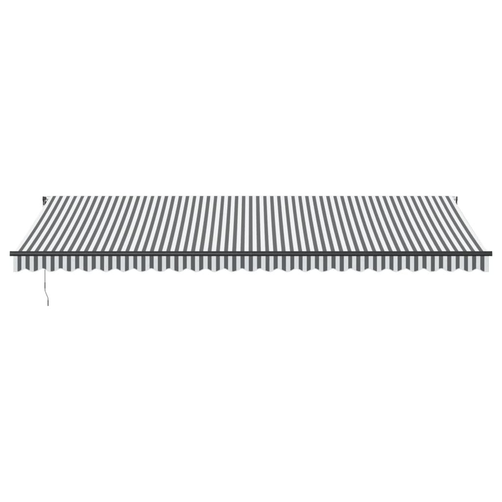 Tenda Retrattile Manuale con LED Antracite e Bianco 600x350 cm