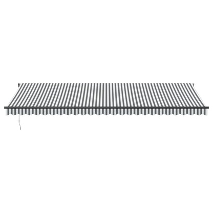 Tenda Retrattile Manuale con LED Antracite e Bianco 600x350 cm