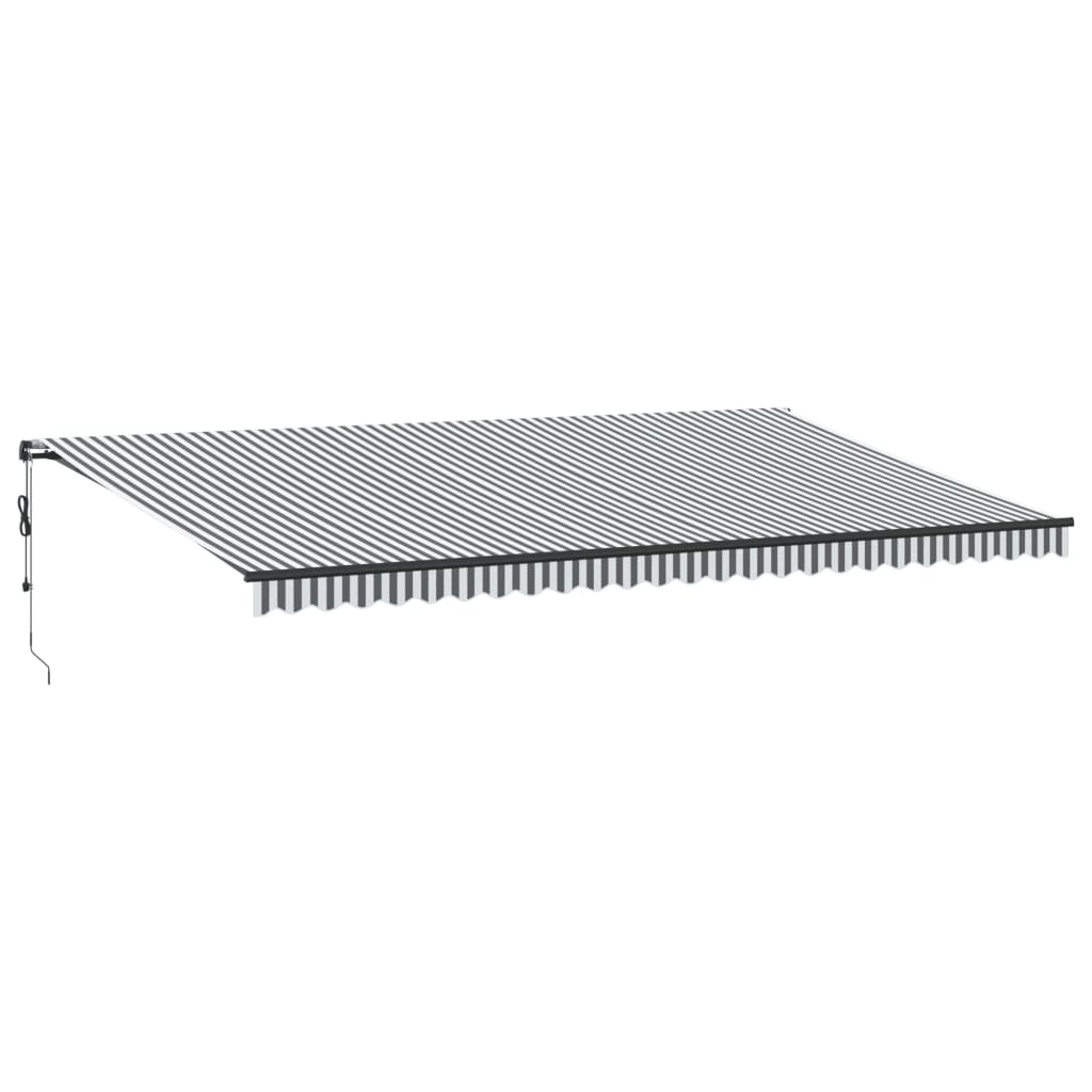 Tenda Retrattile Automatica LED Antracite e Bianco 600x350 cm