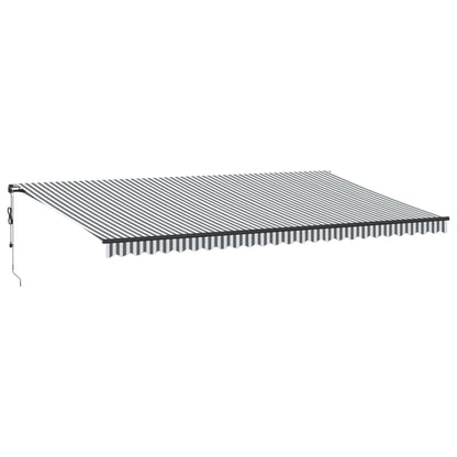 Tenda Retrattile Automatica LED Antracite e Bianco 600x350 cm