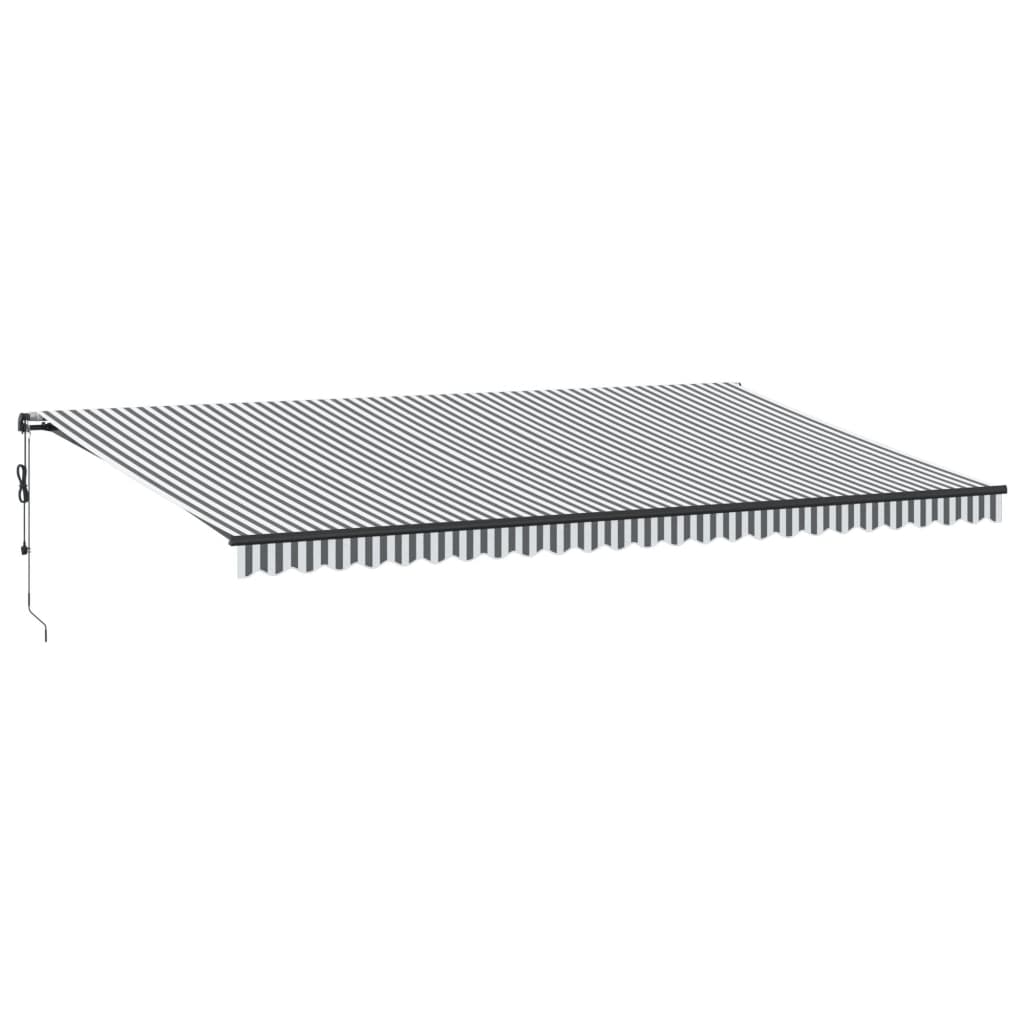 Tenda Retrattile Automatica LED Antracite e Bianco 600x350 cm