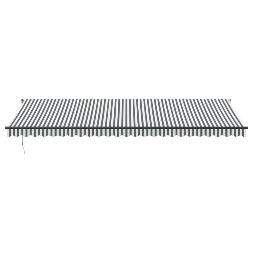 Tenda Retrattile Automatica LED Antracite e Bianco 600x350 cm