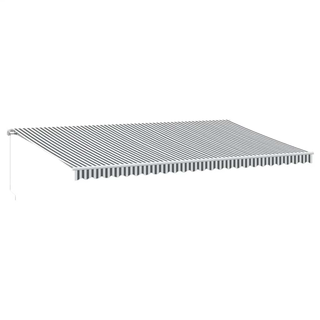 Tenda da Sole Retrattile Manuale Antracite e Bianco 600x300 cm