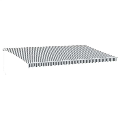 Tenda da Sole Retrattile Manuale Antracite e Bianco 600x300 cm
