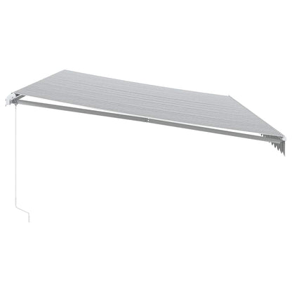 Tenda da Sole Retrattile Manuale Antracite e Bianco 600x300 cm