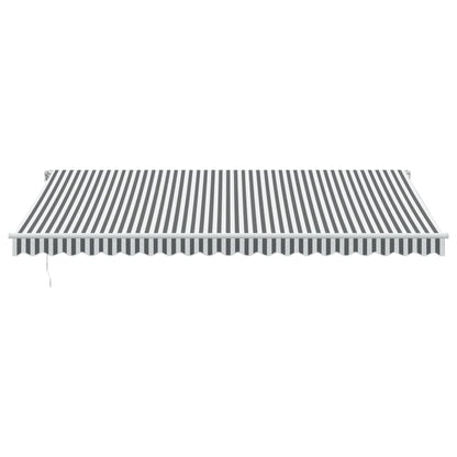 Tenda da Sole Retrattile Manuale Antracite e Bianco 500x300 cm