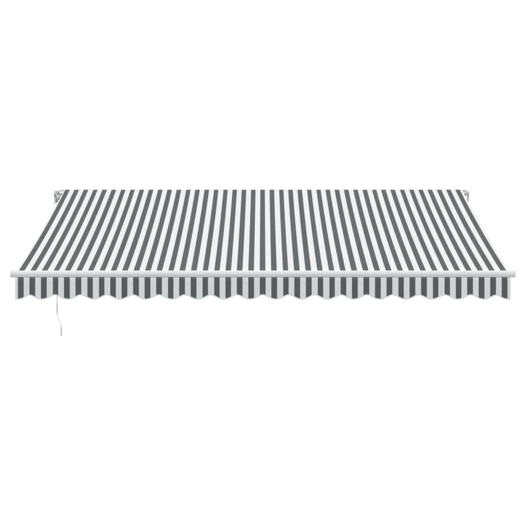 Tenda da Sole Retrattile Manuale Antracite e Bianco 450x300 cm