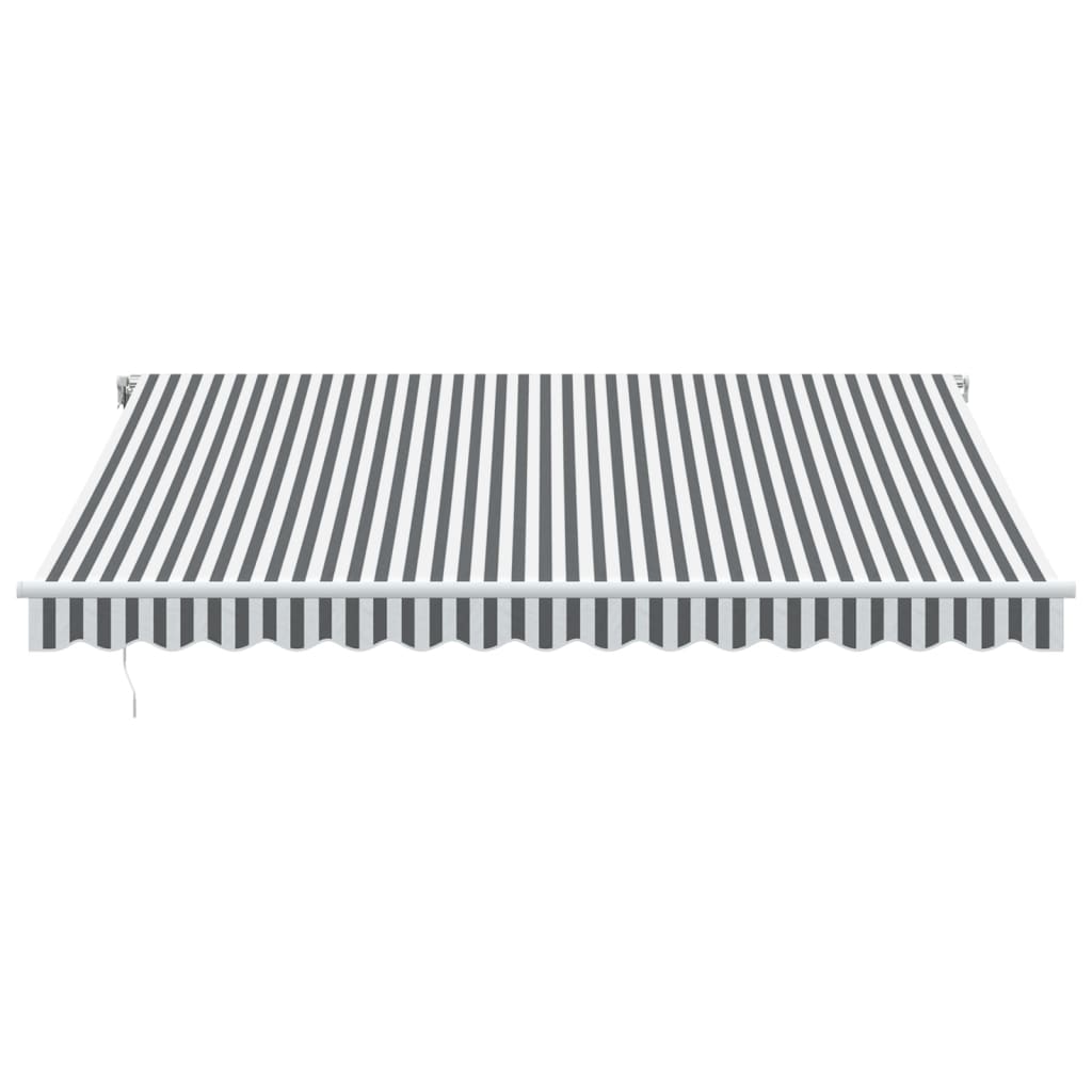 Tenda da Sole Retrattile Manuale Antracite e Bianco 400x300 cm