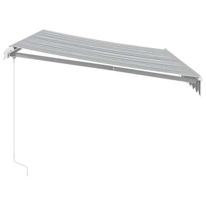 Tenda da Sole Retrattile Manuale Antracite e Bianco 350x250 cm