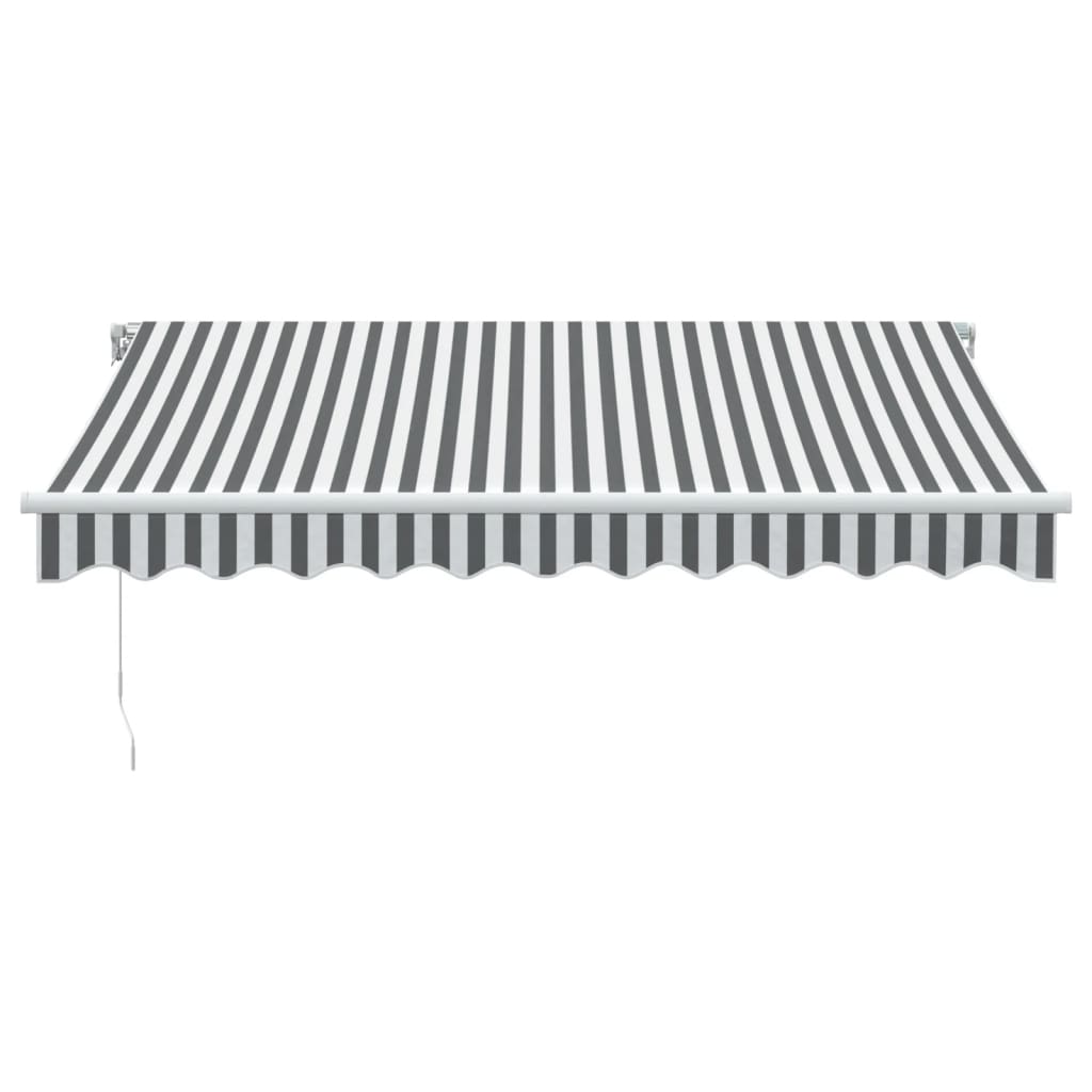 Tenda da Sole Retrattile Manuale Antracite e Bianco 300x250 cm