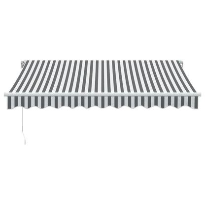 Tenda da Sole Retrattile Manuale Antracite e Bianco 300x250 cm