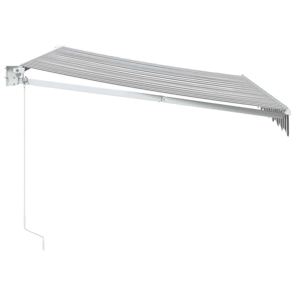 Tenda da Sole Antracite e Bianca 3x2,5 m Tessuto e Alluminio