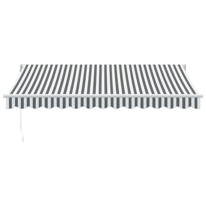 Tenda Retrattile Antracite e Bianca 3,5x2,5m Tessuto/Alluminio
