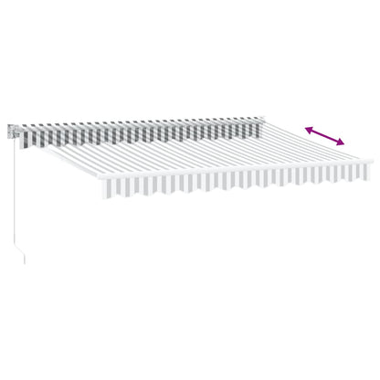 Tenda Retrattile Antracite e Bianca 3,5x2,5m Tessuto/Alluminio