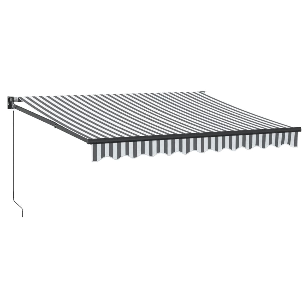 Tenda da Sole Antracite e Bianca 3x2,5 m Tessuto e Alluminio