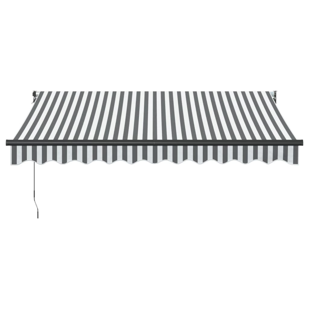Tenda da Sole Antracite e Bianca 3x2,5 m Tessuto e Alluminio