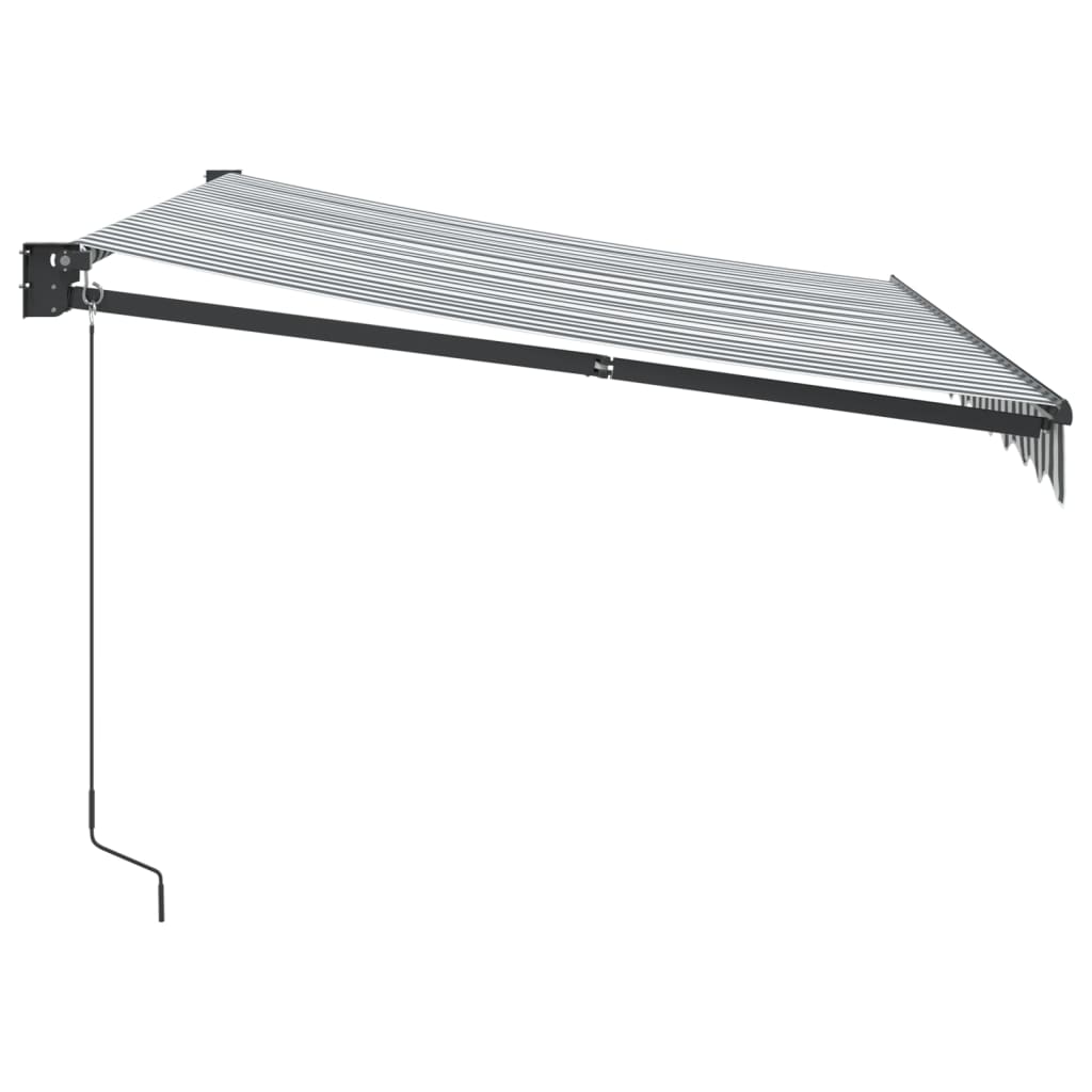 Tenda da Sole Antracite e Bianca 3x2,5 m Tessuto e Alluminio