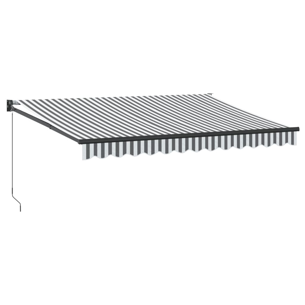 Tenda Retrattile Antracite e Bianca 3,5x2,5m Tessuto/Alluminio