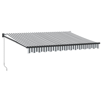 Tenda Retrattile Antracite e Bianca 3,5x2,5m Tessuto/Alluminio
